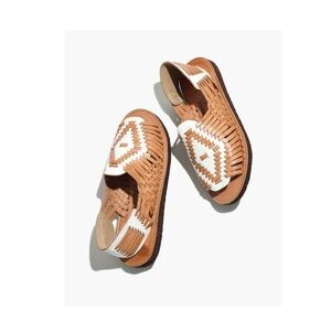 Chamula open toe woven leather Chichen huarache sandals